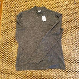 J. Crew silver long sleeve turtleneck with sparkles - large NWT